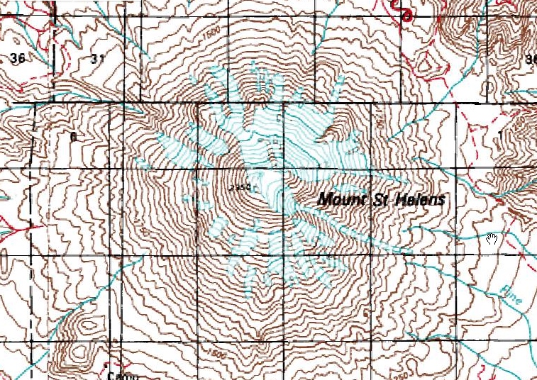 Mt St Helens Before And After Maps Topozone
