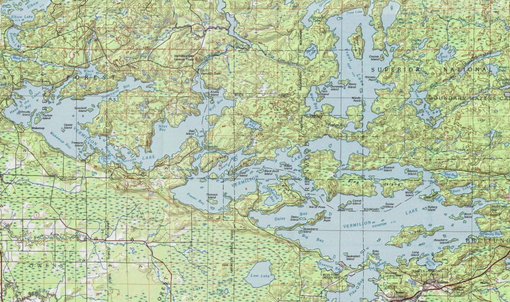 Vermilion Lake Topo Map MN, St. Louis County (Vermilion Dam Area)